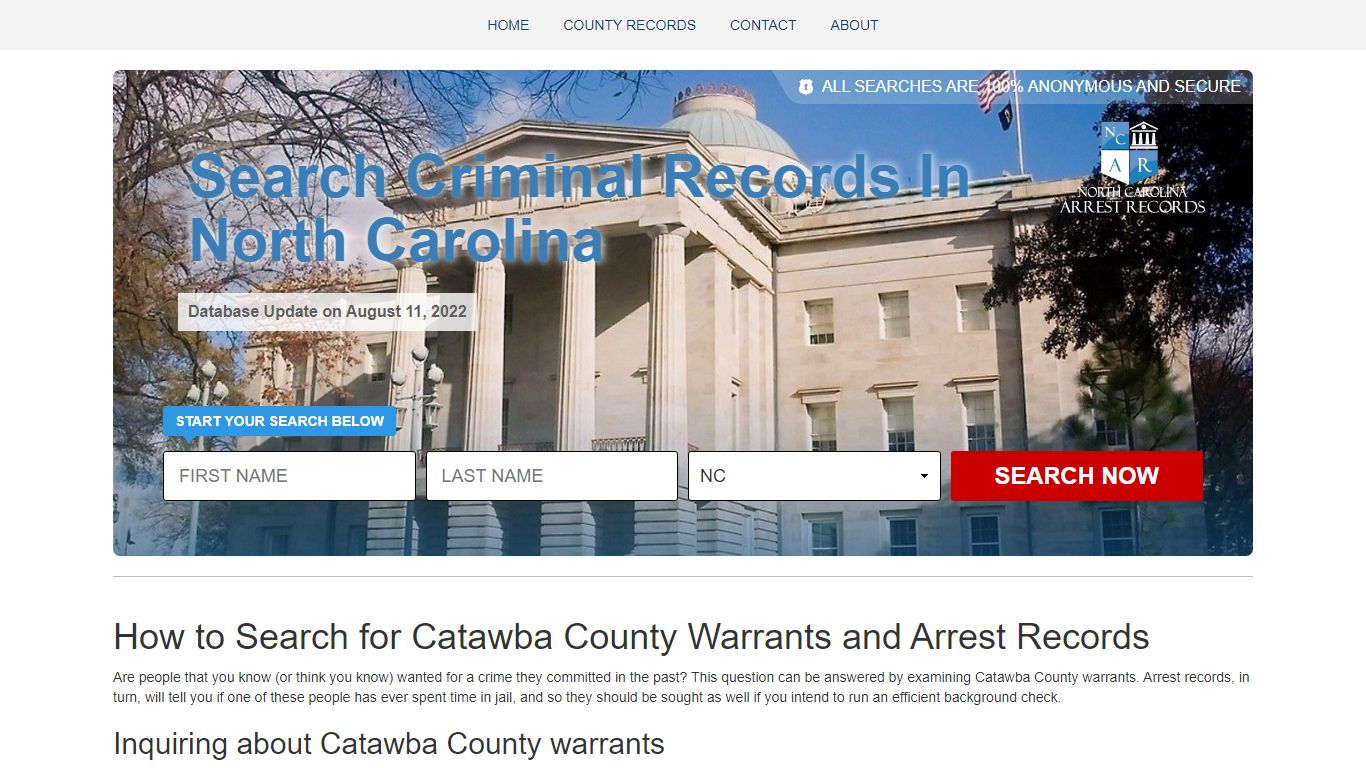 Catawba County Warrants and Arrest Records