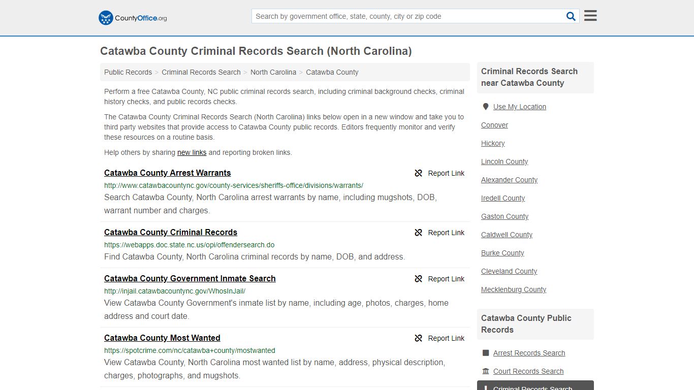 Criminal Records Search - Catawba County, NC (Arrests ...
