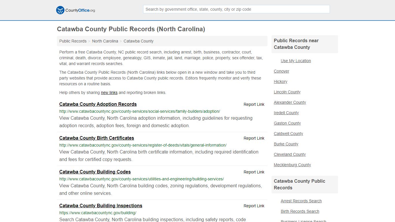 Public Records - Catawba County, NC (Business, Criminal ...